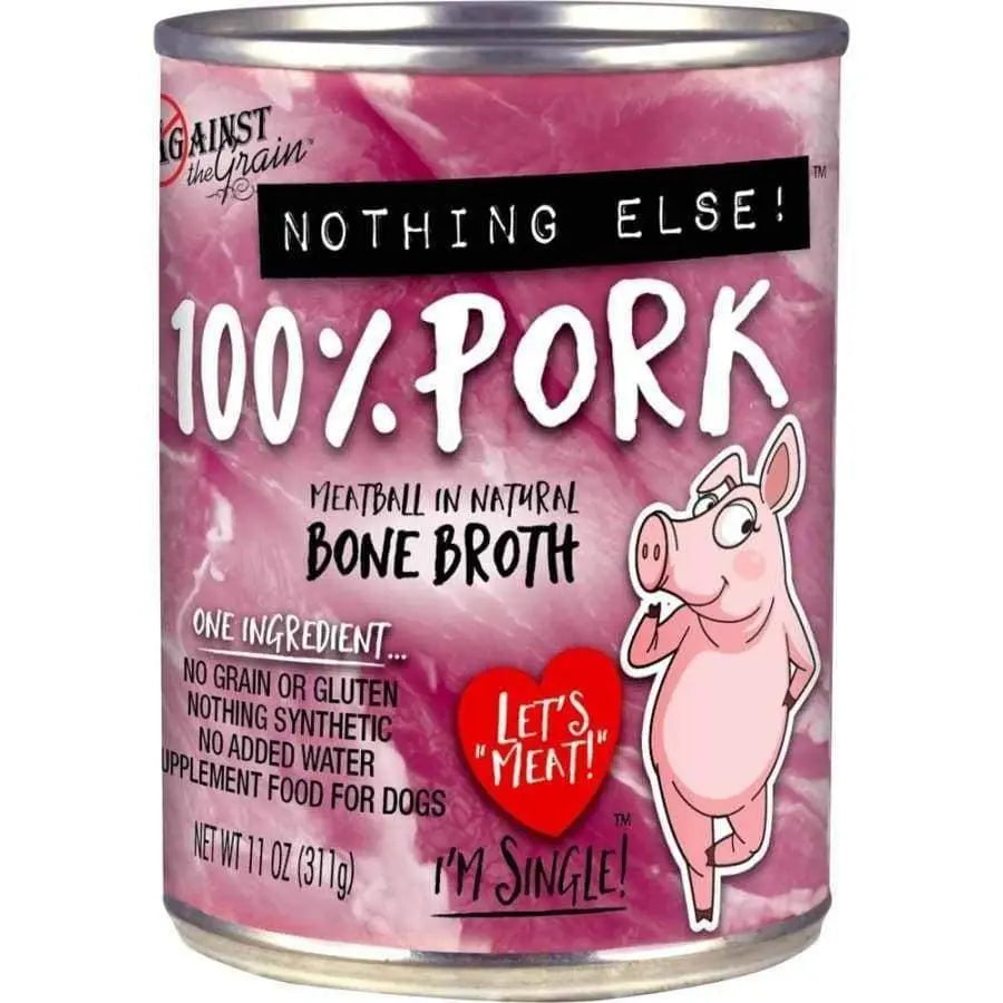 Against the Grain Single - Ingredient 11 - ounce Pork Canned Dog Food, Pack of 12 for Canine Nutrition