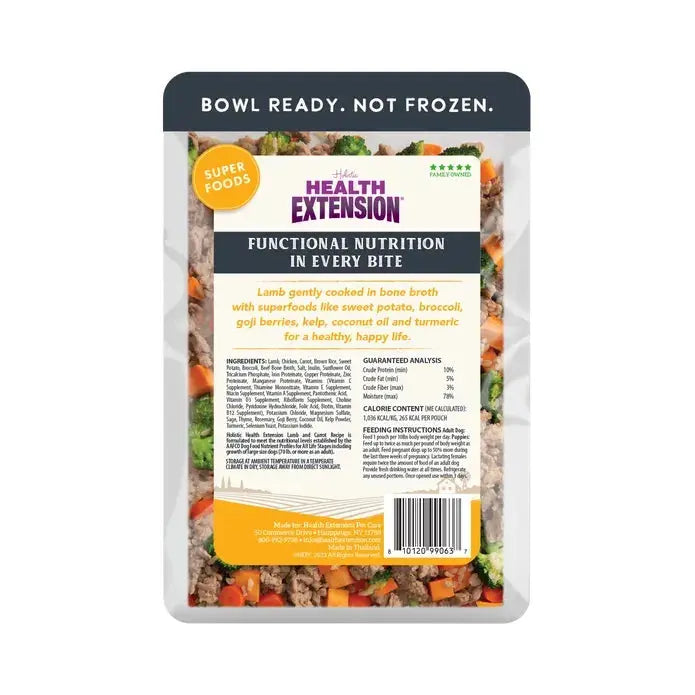 Health Extension Premium Gently Cooked Dog Food Pouches with Lamb & Carrot Recipe, 9 Ounces