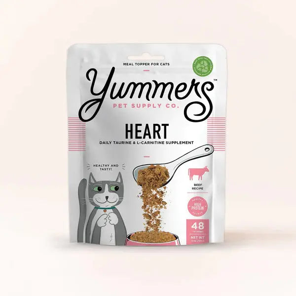 Yummers Heart Support Beef Flavored Supplement Mix-in Cat Food Topper - 4 Ounce Package