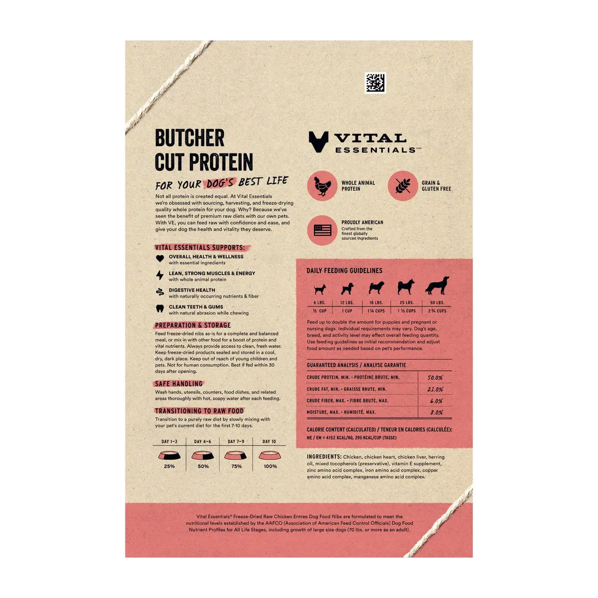 Vital Essentials® 14 oz Freeze-Dried Raw Chicken Entree Dog Food Nibbles - A Nutritious Delight for Canines