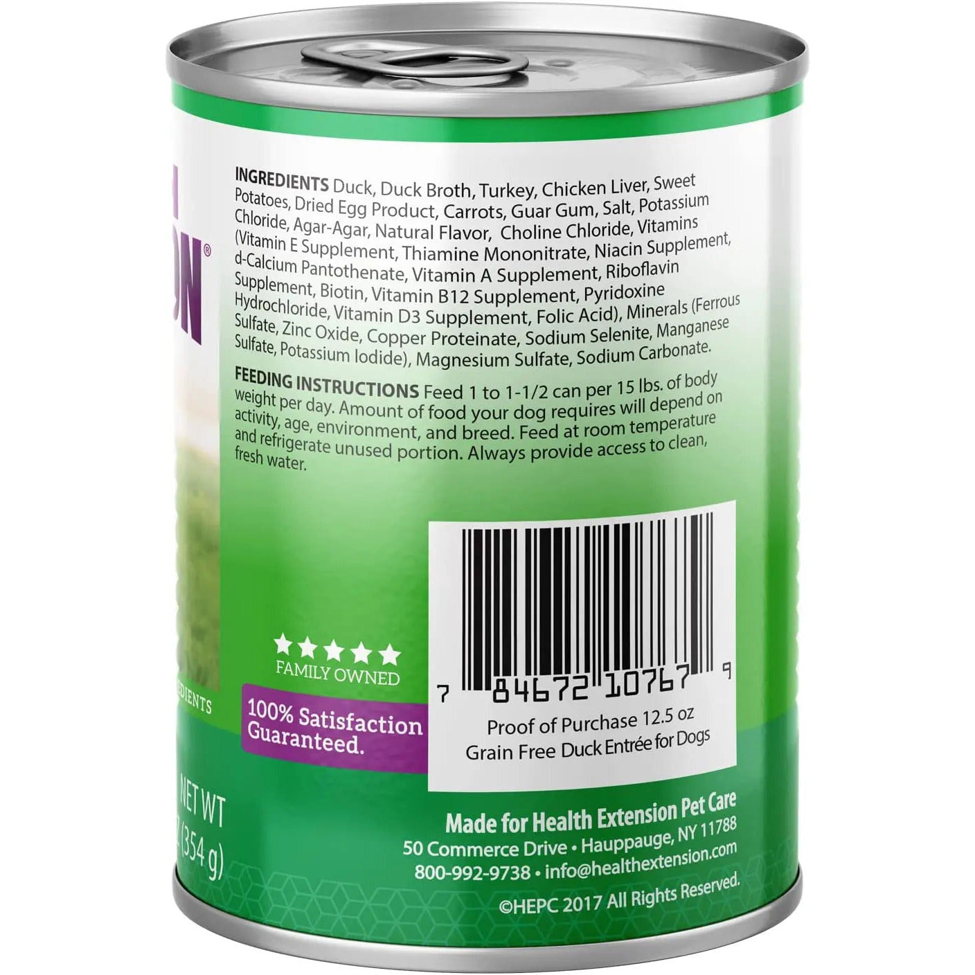 Health Extension Premium Canned Duck Dog Food - Pack of 12, Each 12.5 Ounces