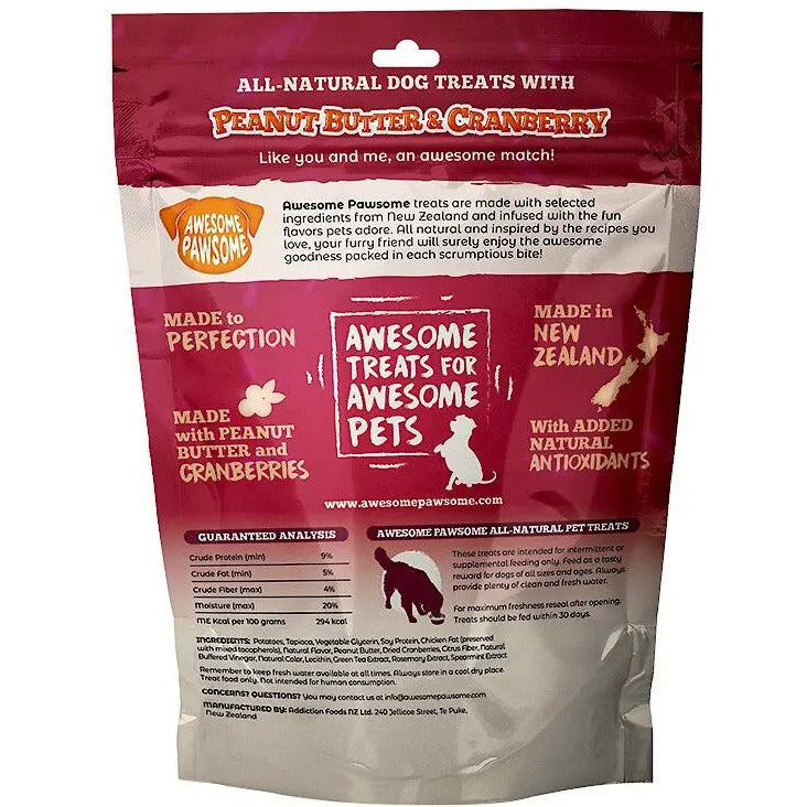 Delicious All - Natural Peanut Butter and Cranberry Dog Treats, 3 - Ounce Package