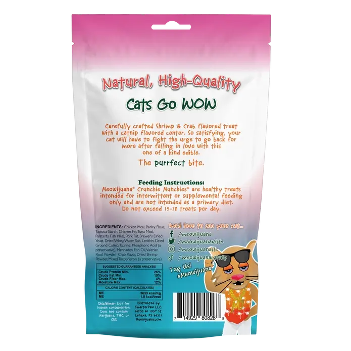 Meowijuana Premium Crunchy Cat Treats: A Delectable Shrimp and Crab Feast for Your Feline Friend
