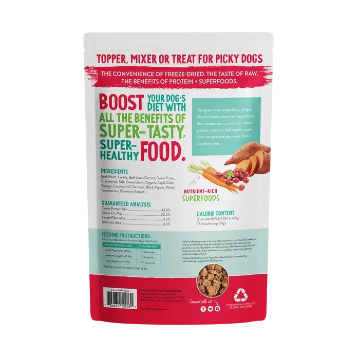 Health Extension Beef Recipe Freeze - Dried Super Bites Raw Dog Food Mixer