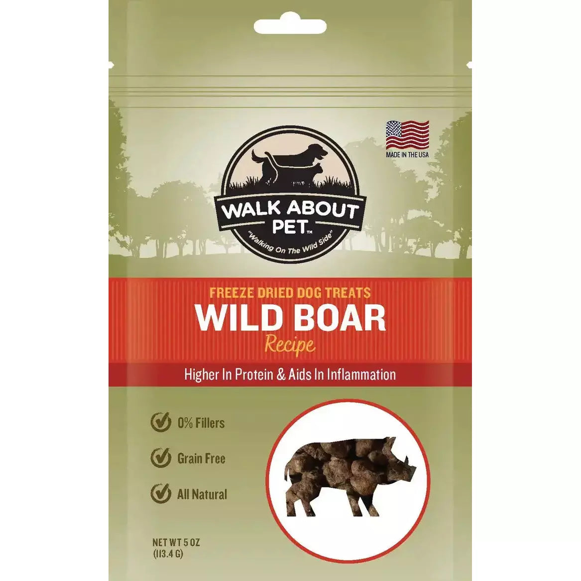 Walk About Pet's High - Protein Freeze - Dried Wild Boar Dog Treats