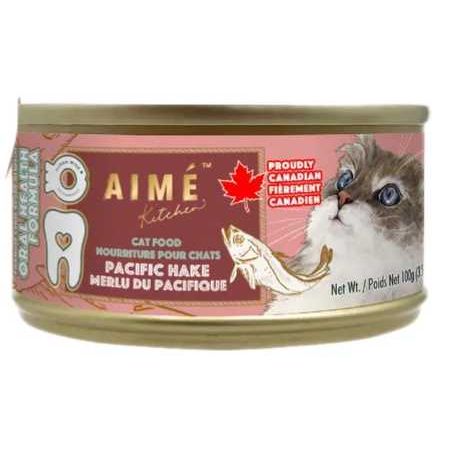 Aime Kitchen Oral Health Premium Minced Wild - Caught Pacific Hake Wet Cat Food 24/3.5oz
