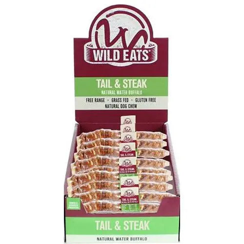 Wild Eats Premium Water Buffalo Tail Wrapped in Steak Dog Treats