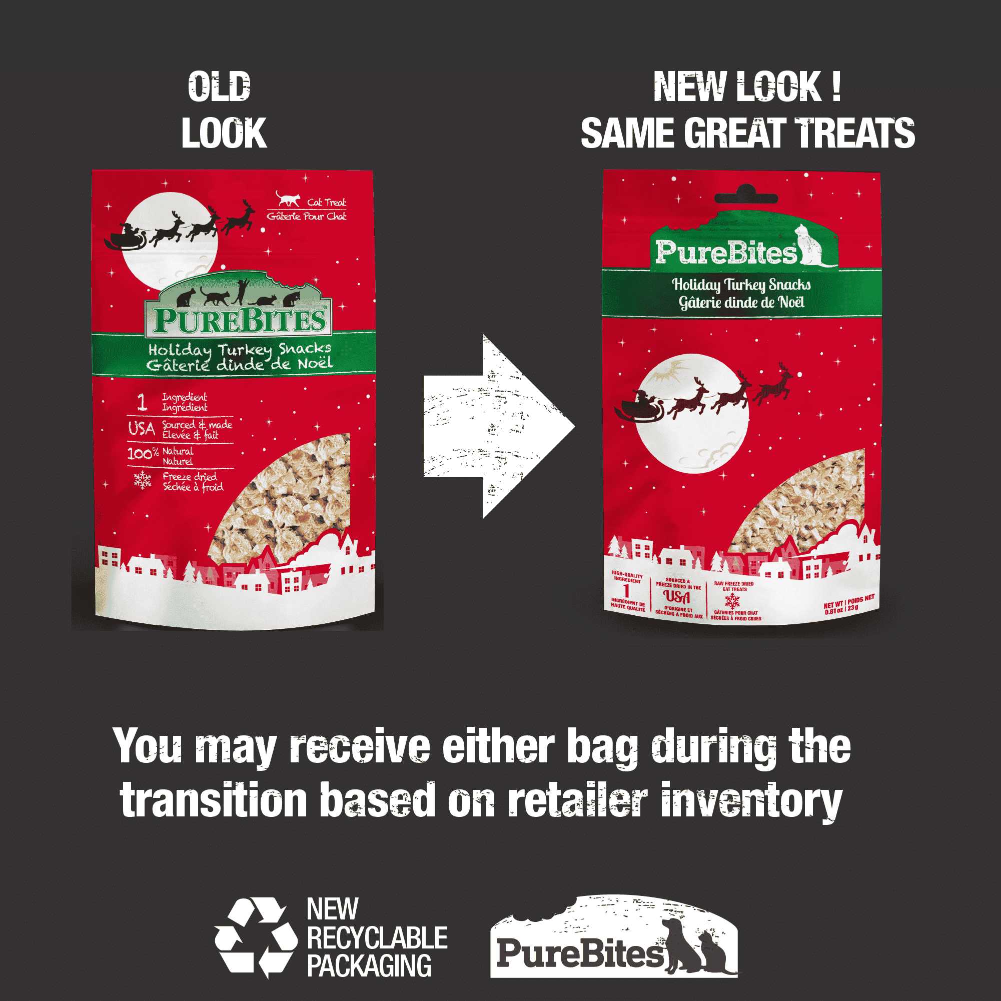 PureBites USA-Sourced 0.81 oz Freeze-Dried Holiday Turkey Cat Treats