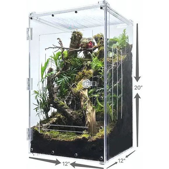 Extra Large Acrylic Double-Opening Reptile Terrarium for Lizards, Spiders, and Geckos