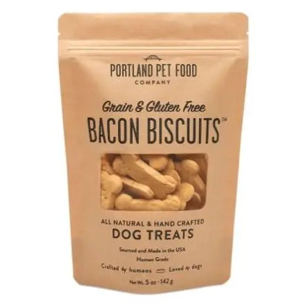 Portland Pet Food Company 5oz Grain-Free and Gluten-Free Bacon-Flavored Dog Treat Biscuits