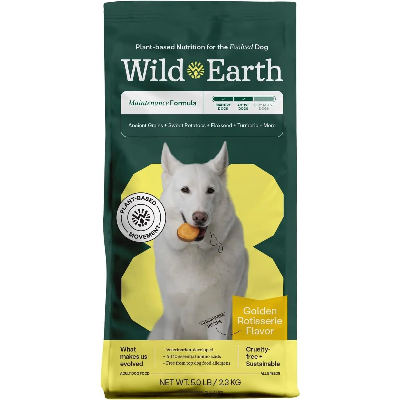 Wild Earth Vegan Maintenance Dog Food: Golden Rotisserie Flavor for Allergy Relief