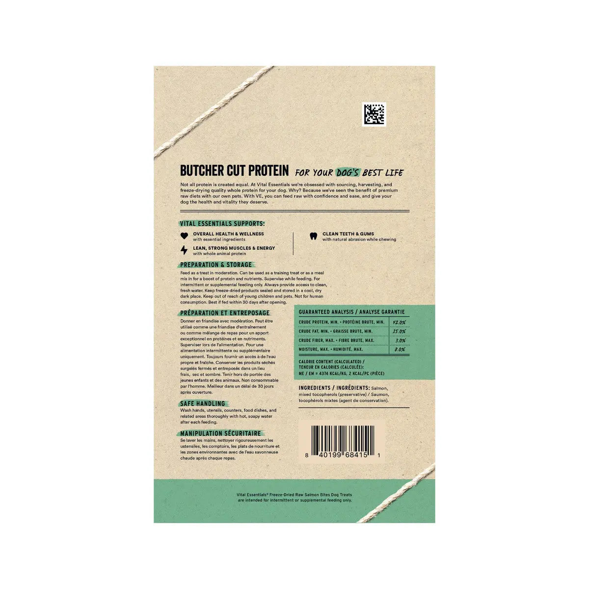 Vital Essentials® Premium Freeze - Dried Raw Salmon Bites as Healthy Dog Treats, 2.5 Ounce Package