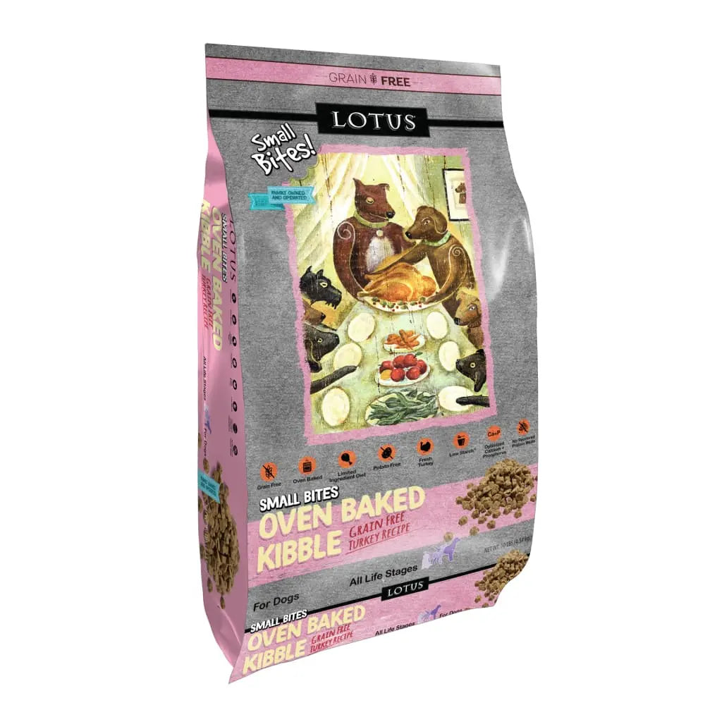Lotus Grain-Free Oven-Baked Small Bites Dry Dog Food with Turkey Recipe
