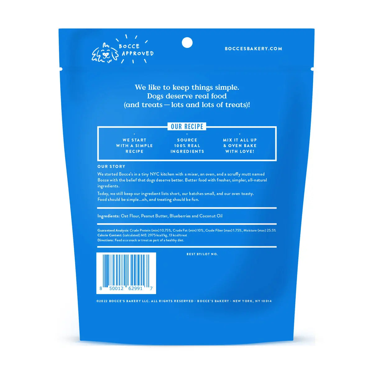 Bocce's Bakery All - Natural Blueberry Crunchy Dog Biscuits