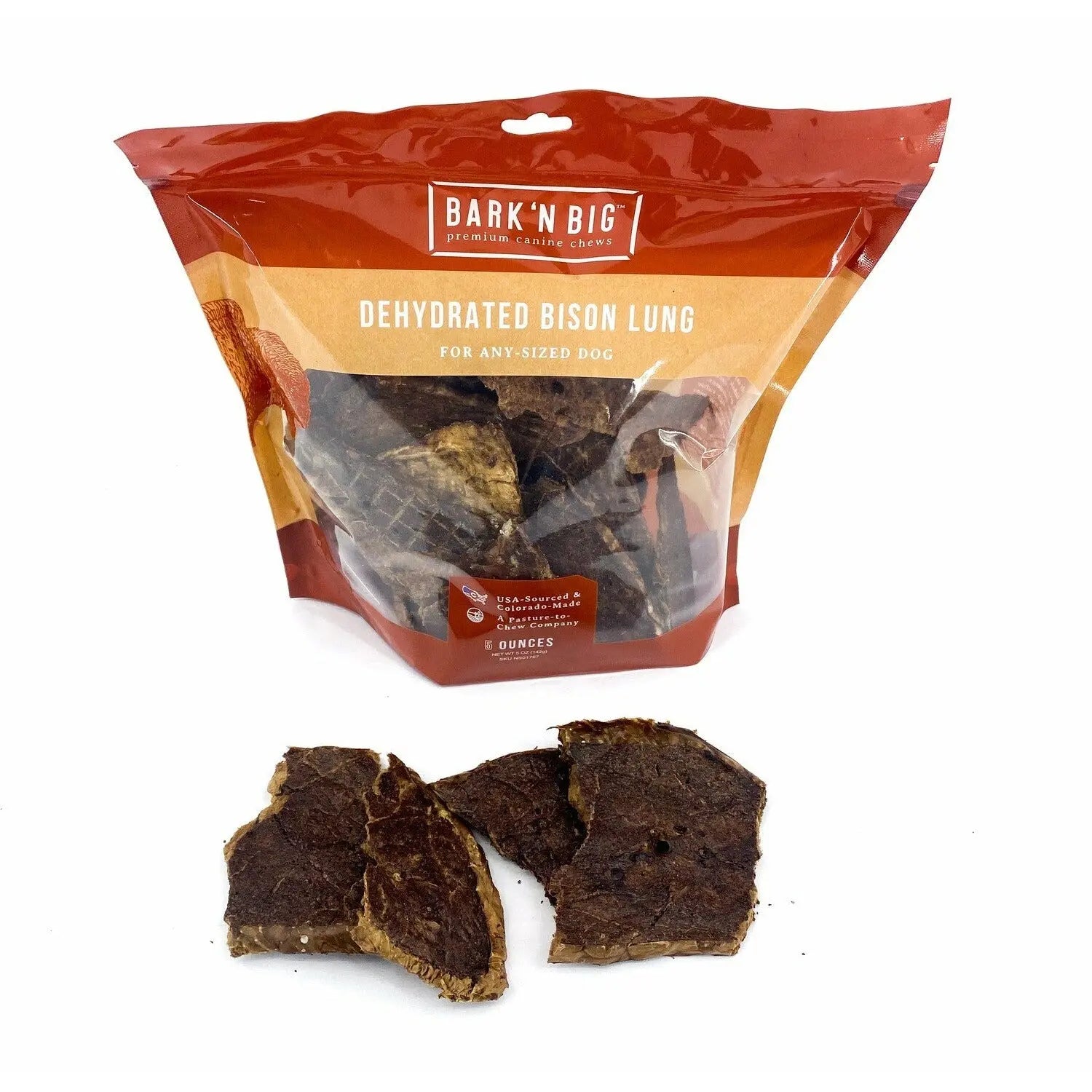 BarknBig 5oz Premium Natural Dehydrated Lung Chew Treats for All Dogs