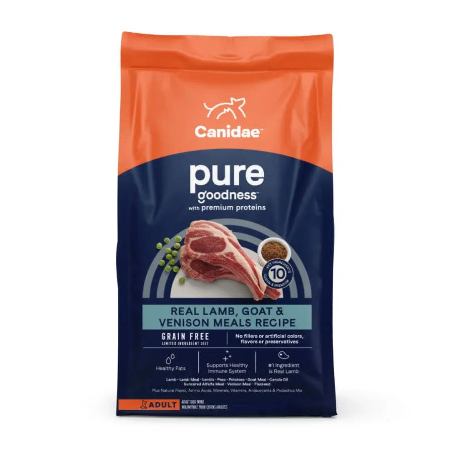 CANIDAE PURE Grain-Free Dry Dog Food with Real Lamb, Goat & Venison
