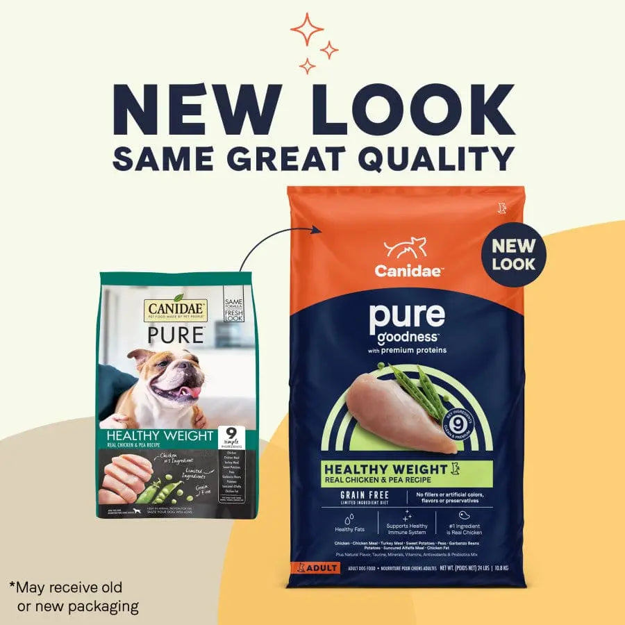 CANIDAE PURE Grain-Free Dry Dog Food for Healthy Weight with Real Chicken & Pea Recipe
