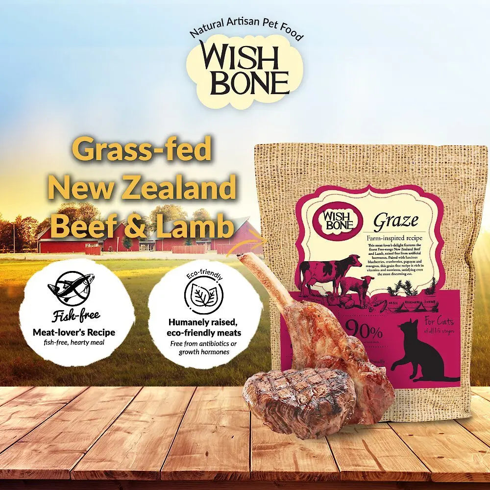 Wishbone Grain-Free Grass-Fed New Zealand Beef & Lamb Dry Cat Food