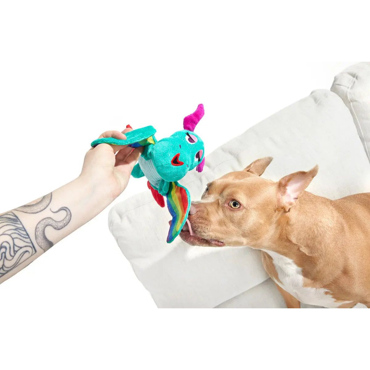 BARK Enchanting Dragon Queen Plush Dog Toy for Magical Playtime Adventures