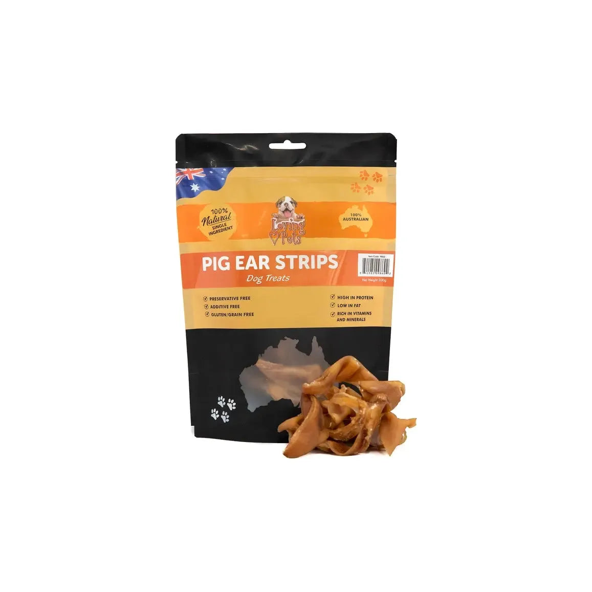 Delicious Australian Pig Ear Strips - Premium Dog Treats (7 oz) by Loving Pets Australia