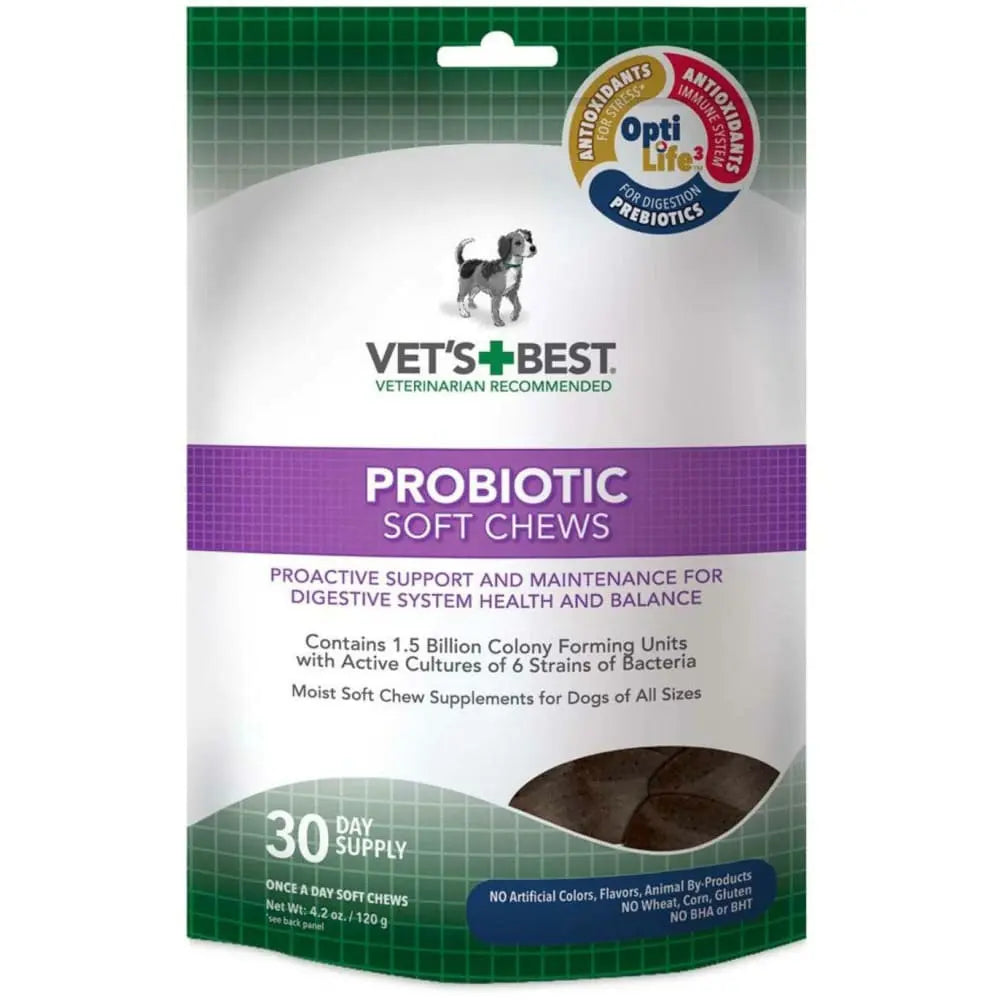 Vet's Best High - Quality Probiotic Soft Chews for Dogs - 4.2 Ounce Package