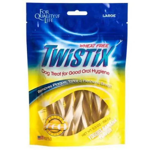 Wheat-Free, Twisted Yogurt & Banana Dental Dog Treats for Oral Hygiene