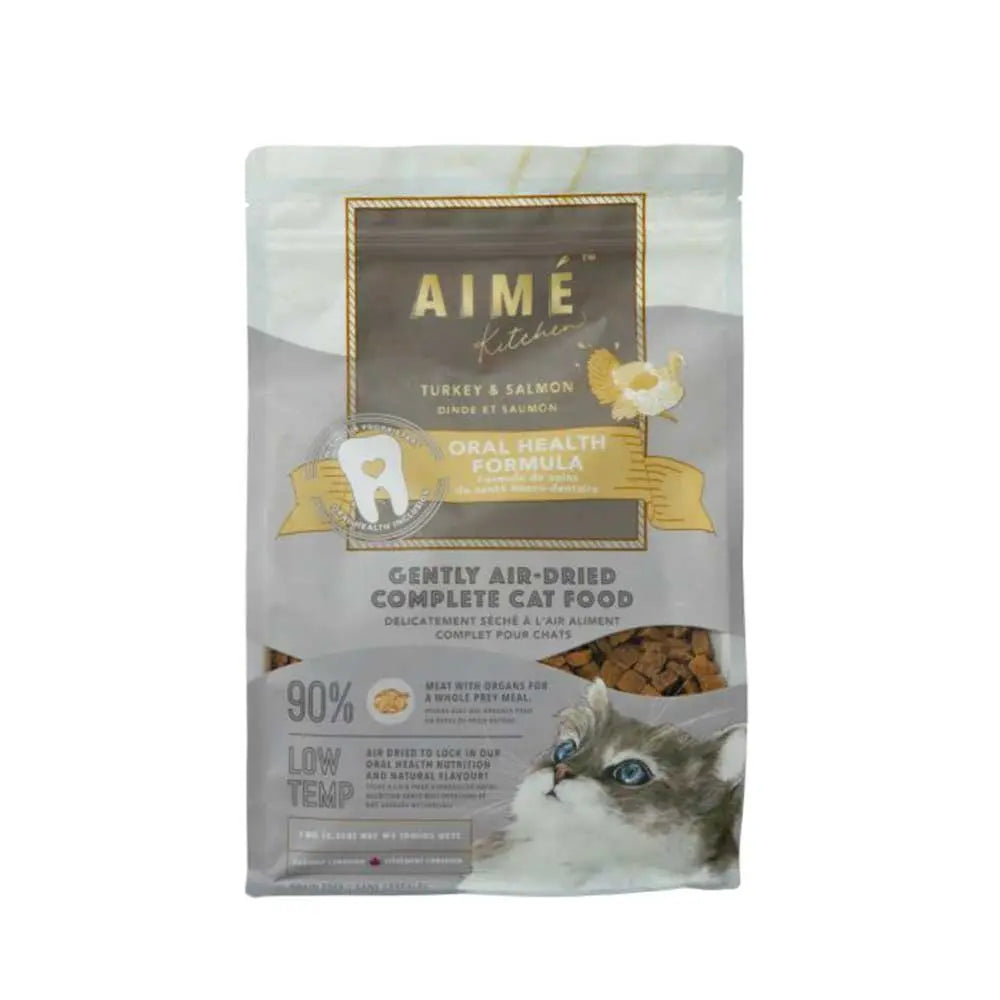 Aimé Kitchen Gourmet Oral Health-Focused Air Dried Cat Food with Turkey and Salmon Recipe