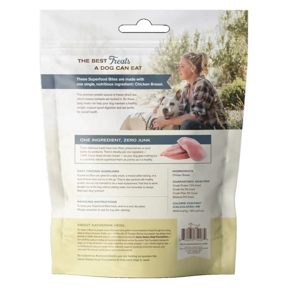 Premium USA-Raised Grain-Free Freeze-Dried Chicken Breast Dog Treats from Badlands Ranch