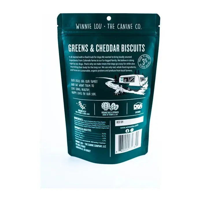 Winnie Lou Premium Greens and Cheddar Flavored Pretzel - Style Dog Treats, 4 - ounce Package