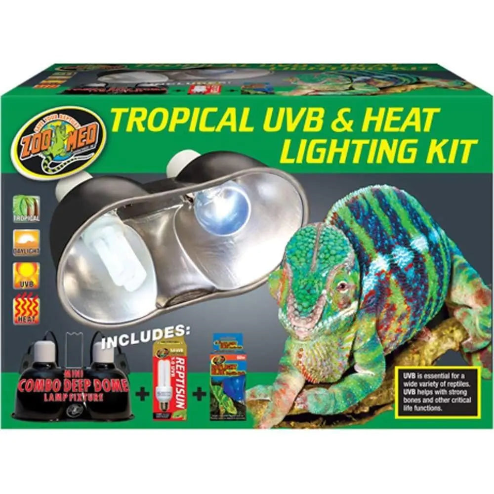 Zoo Med Tropical Reptile UVB and Heat Lighting Kit - Ideal for Tropical Setups