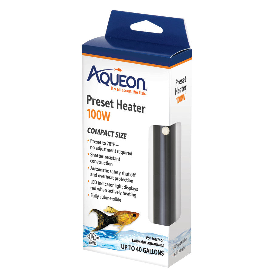 Aqueon Fully Submersible Preset Aquarium Heater with Auto Shut - off