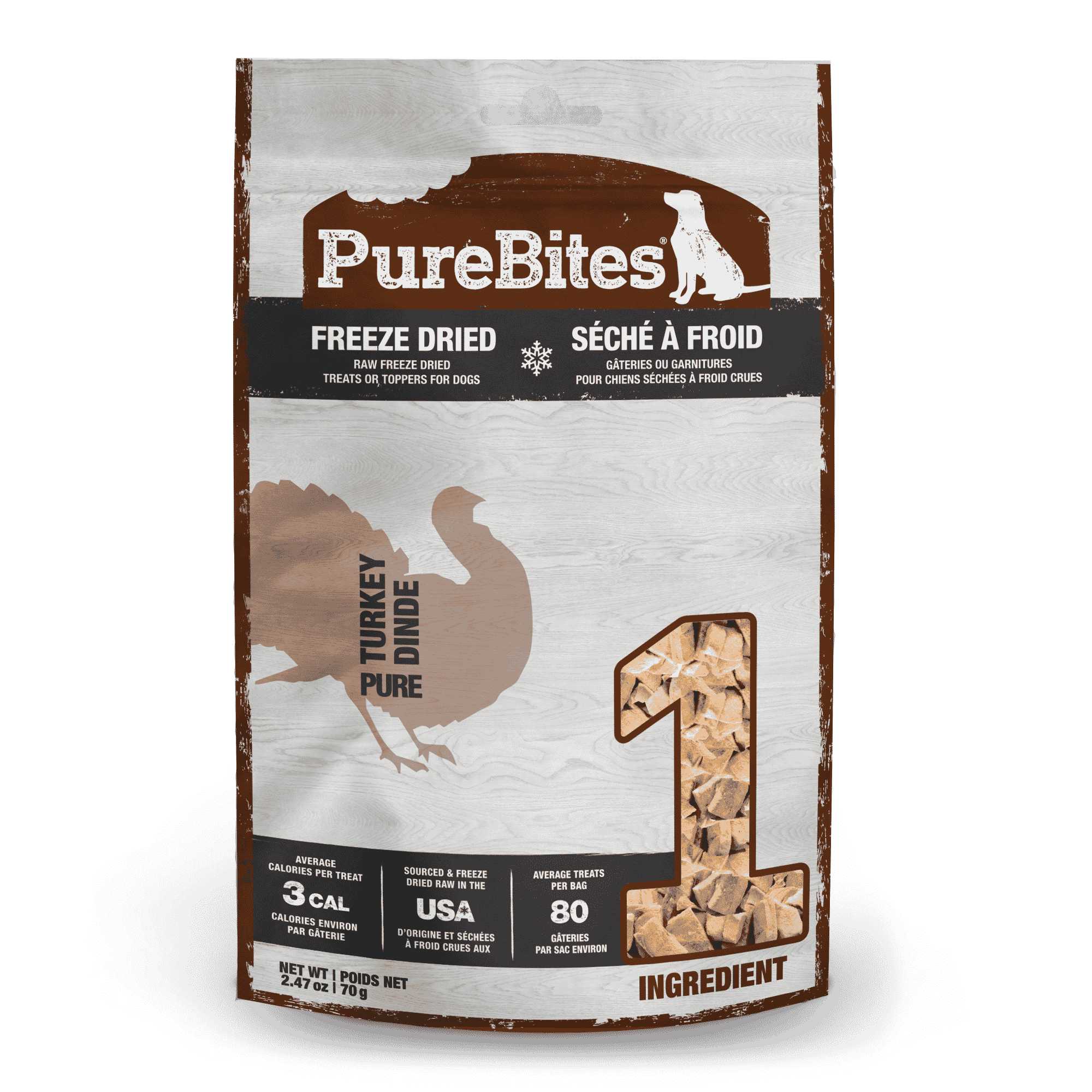 PureBites 2.47 oz Freeze - Dried Turkey Breast Dog Treats, 100% Pure