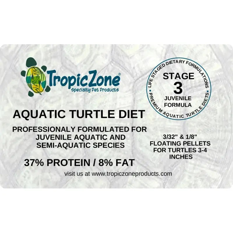 TropicZone Stage-3 Aquatic Juvenile Turtle Diet with Dual-Pellet Formula