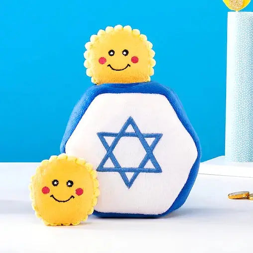Zippy Paws Interactive Hanukkah-themed Zippy Burrow Star of David Dog Chew Toys for Playful Dogs