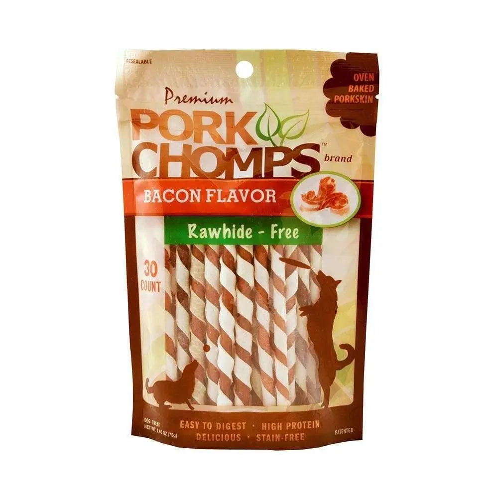 Pork Chomps™ Mini Twists Dog Treats with Bacon Flavor - 30 Pieces
