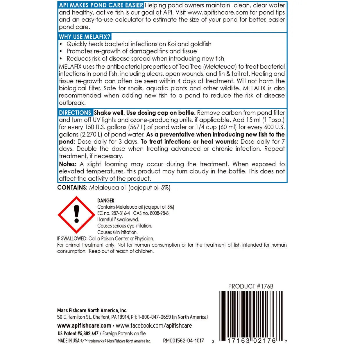 API Pond Melafix All - Natural Anti - Bacterial Remedy for Pond Fish Health
