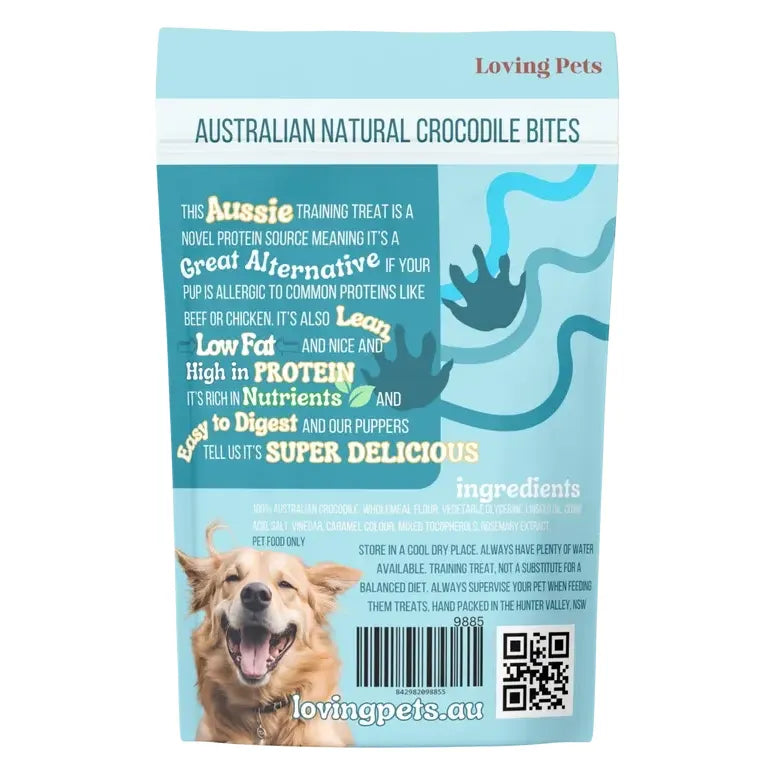 Loving Pets Australia Premium Crocodile Bites - 5.29 oz High - Protein Dog Treats