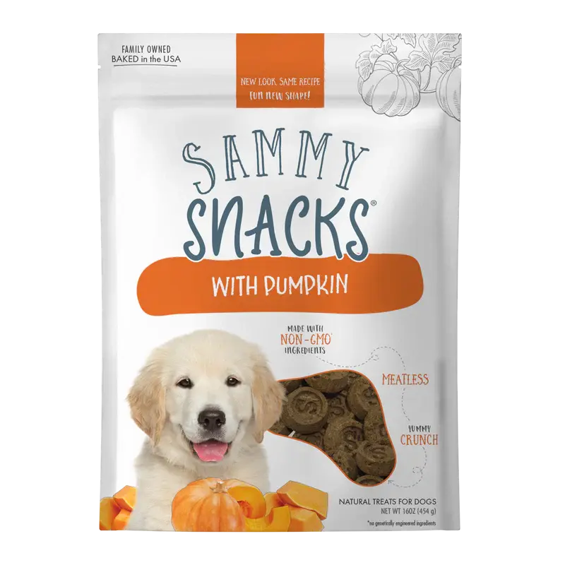 Health Extension Sammy Snacks All - Natural Pumpkin - Flavored Dog Treats, 8 - Ounce Pack