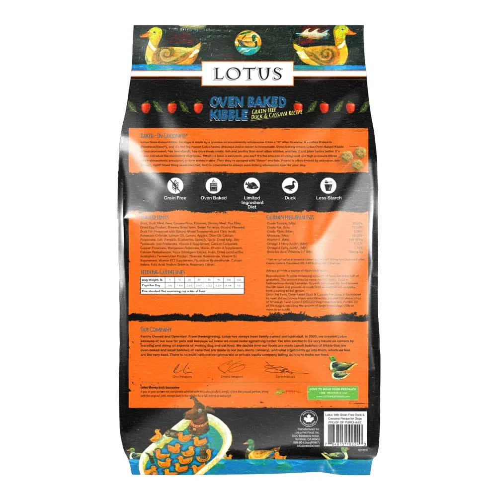 Lotus Grain-Free Oven-Baked Duck & Cassava Dry Dog Food Bites