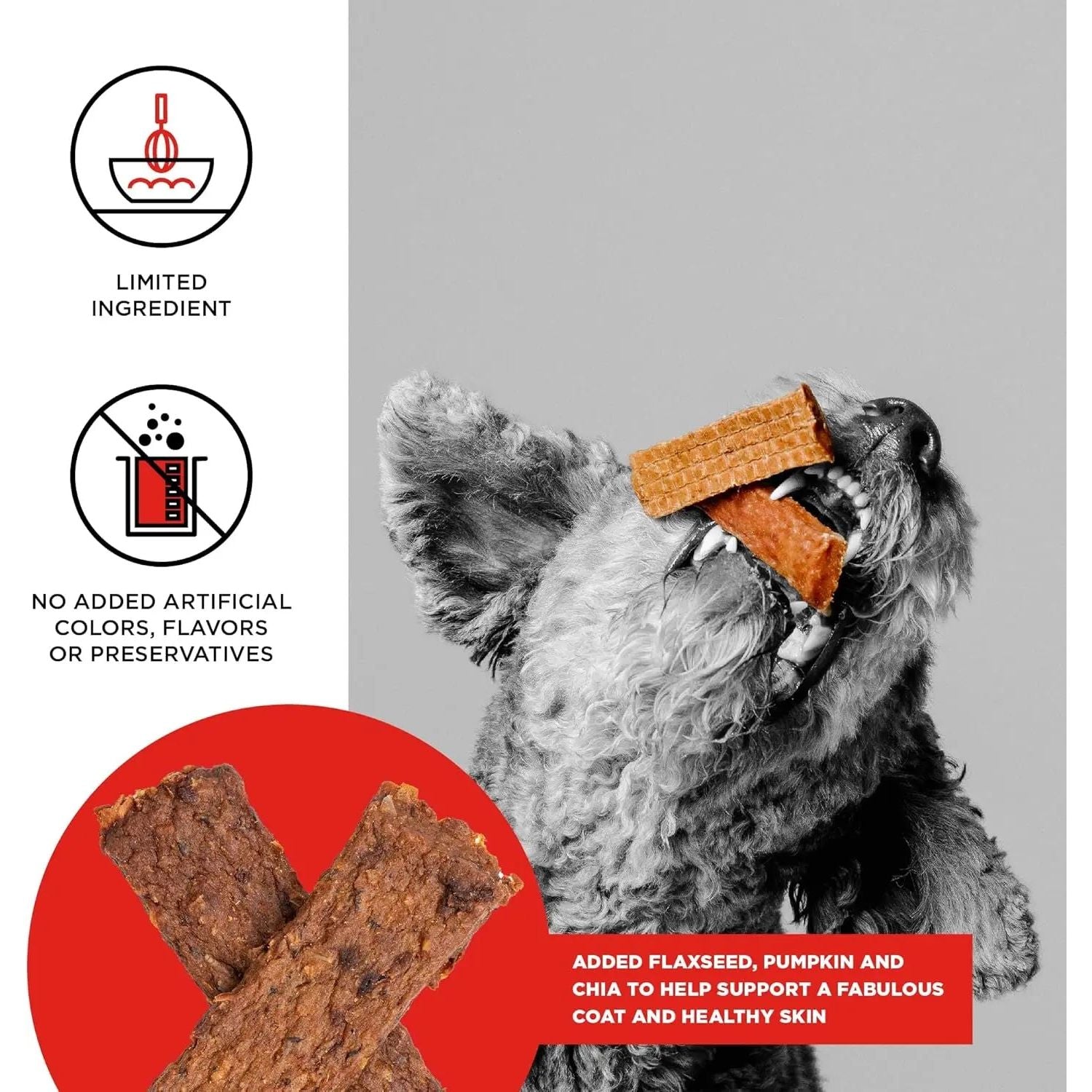 BIXBI Premium Grass - Fed Beef Jerky Dog Treats for Healthy Skin & Coat