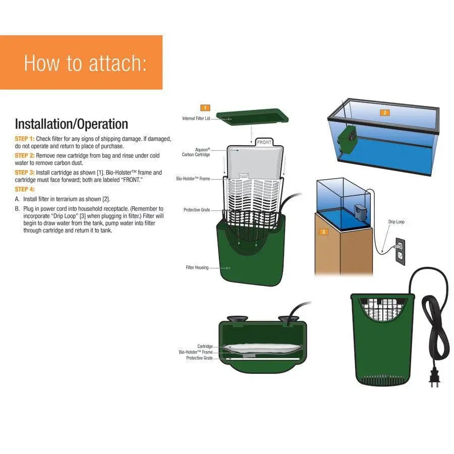 Zilla High - Efficiency Internal Filter for 20 - Gallon Aquatic Reptile Terrariums