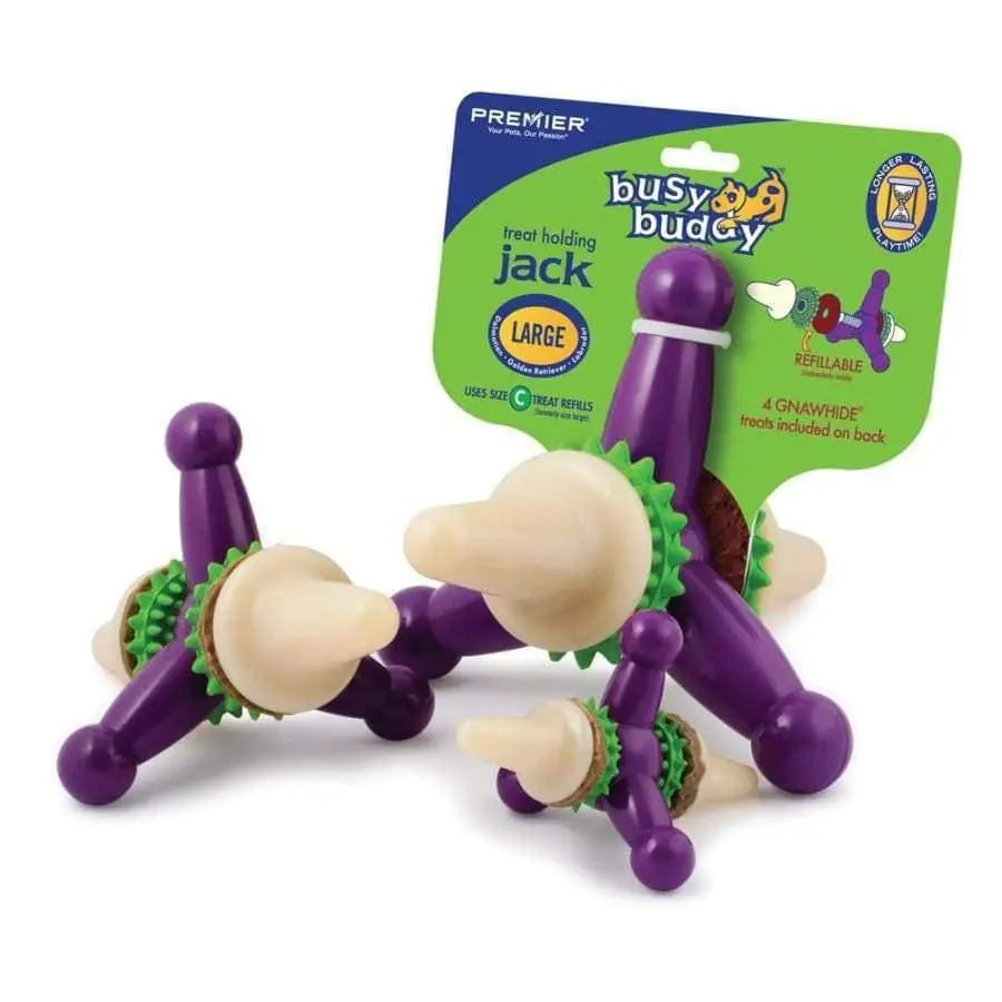 Purple and White Busy Buddy Jack Durable Dog Toy