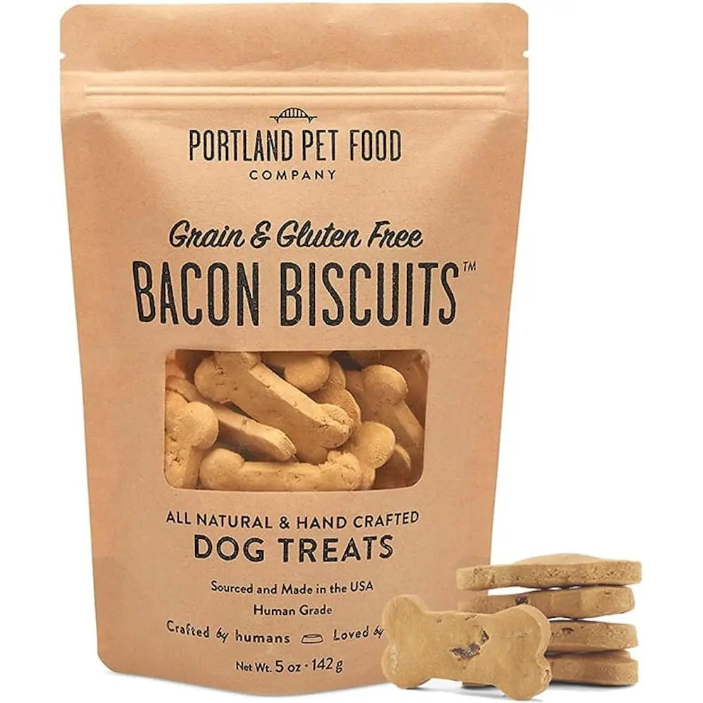 Portland Pet Food Company 5oz Grain-Free and Gluten-Free Bacon-Flavored Dog Treat Biscuits