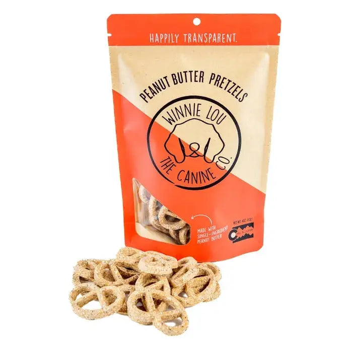 Winnie Lou Organic Peanut Butter Pretzels Dog Treats - 3.2 oz