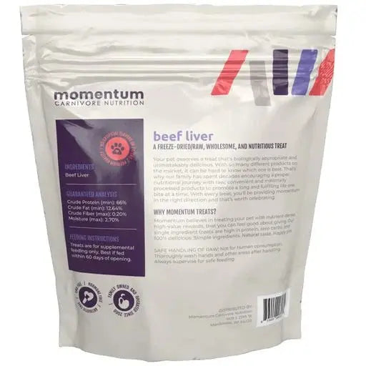 Momentum Carnivore Nutrition 4oz Freeze-Dried Raw Beef Liver Dog Treats