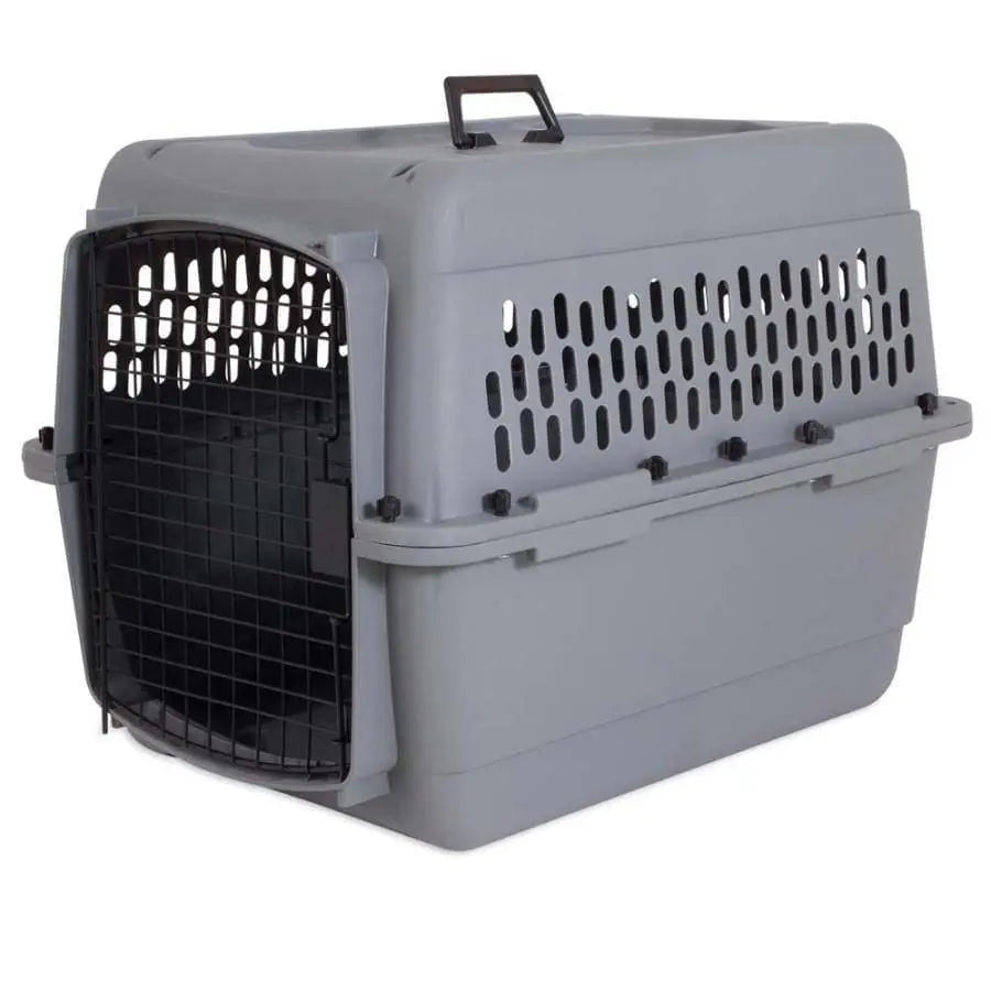 Aspen Classic Hard - Sided Gray Dog and Cat Kennel for Travel and Training
