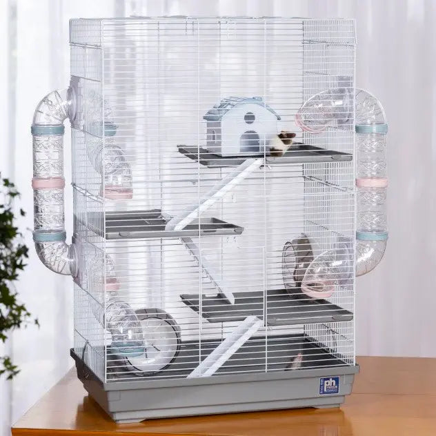 Prevue Pet Products Deluxe Hamster and Gerbil Playhouse Cage with Ramp and Multiple Accessories