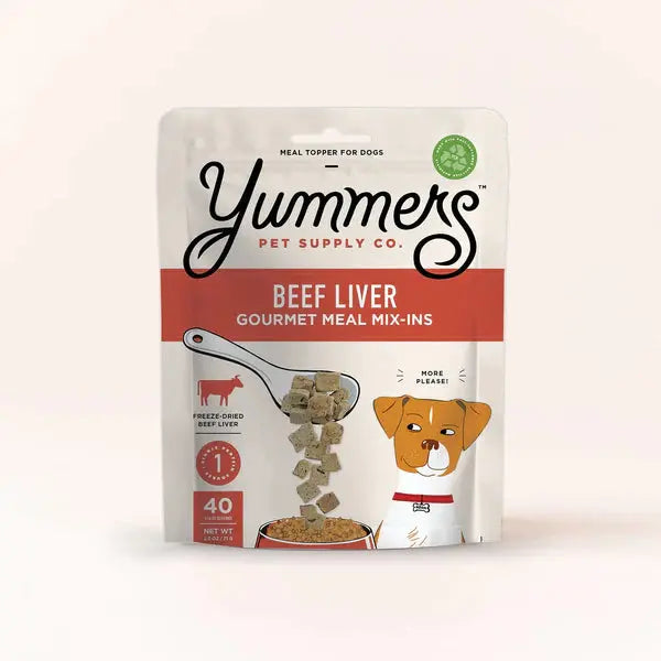 Yummers 2.5 oz Freeze-dried American Beef Liver Gourmet Topper for Dogs