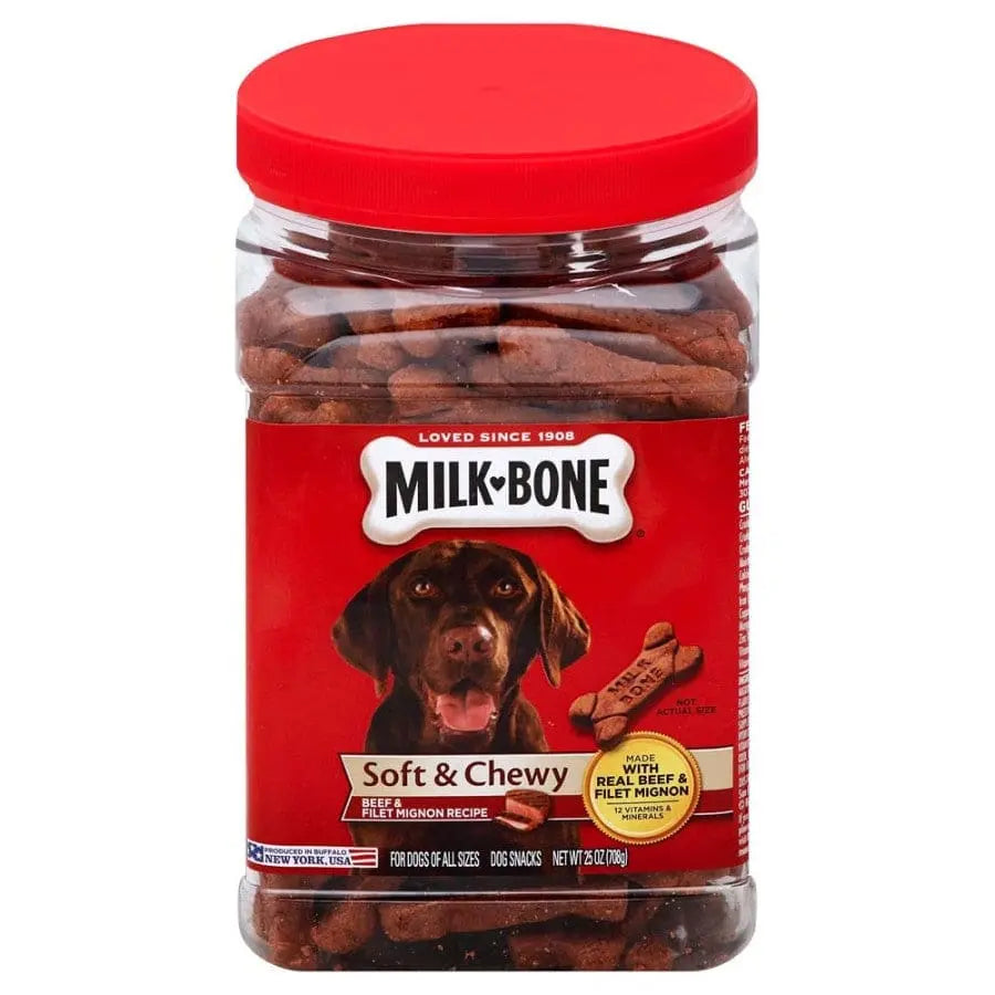 Milk-Bone Chewy Dog Treats - Beef & Filet Mignon Recipe, Single Pack, 5.6 Ounces