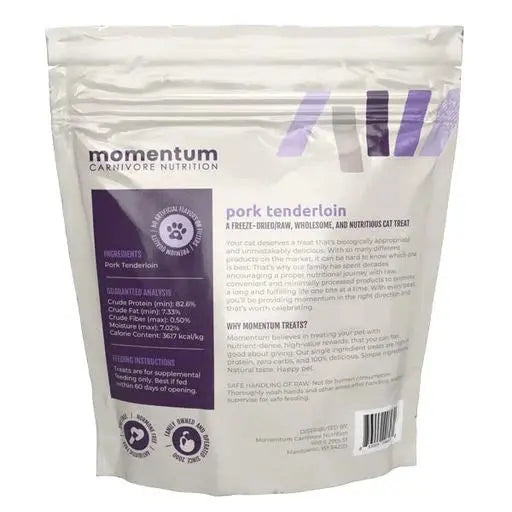 High - Quality Freeze - Dried Momentum Pork Tenderloin Treats for Cats, 2.5 Ounces